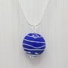 Blue  & White - Stringer Lentil Pendant