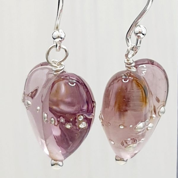 Pale Pink - Heart Earrings - Image 2