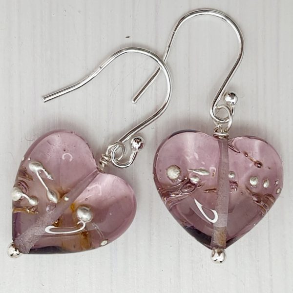 Pale Pink - Heart Earrings