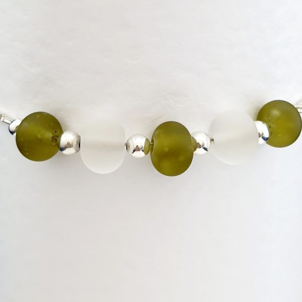 Clear & Olive - Frosted Slider Bracelet - Image 2