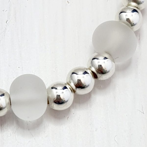 Clear - Frosted 5mm Ball Bracelet Bracelet - Image 2
