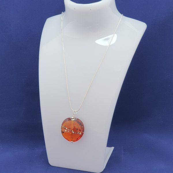 Amber - Large Lentil Pendant - Image 3