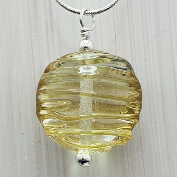 Gold - Frit Stringer Lentil Pendant - Image 2