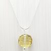 Gold - Frit Stringer Lentil Pendant