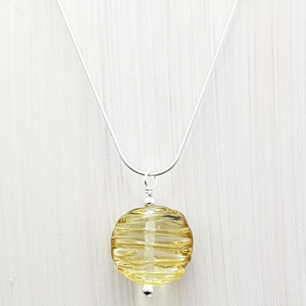 Gold - Frit Stringer Lentil Pendant