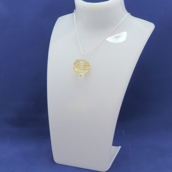 Gold - Frit Stringer Lentil Pendant - Image 3