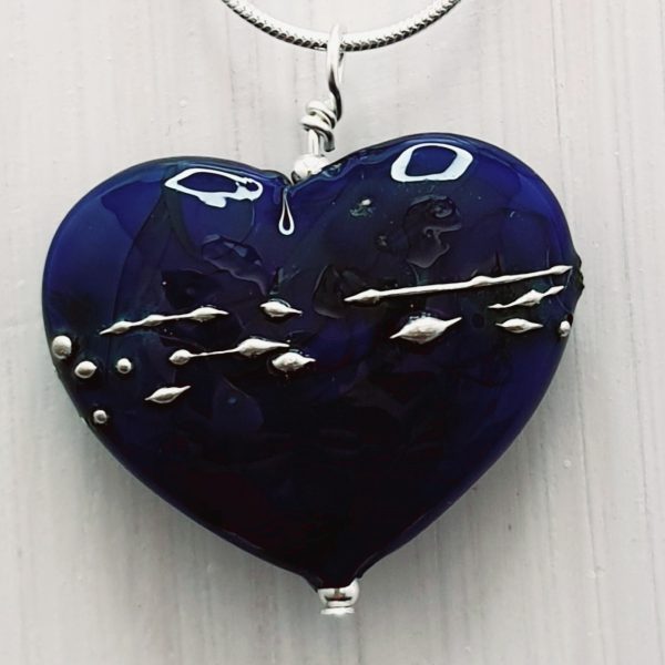 Dark Blue - Heart Pendant - Image 2