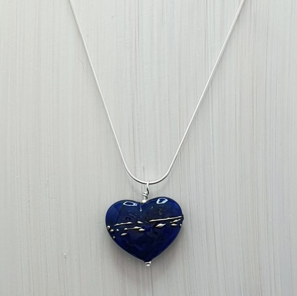 Dark Blue - Heart Pendant