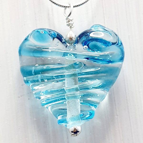 Light Blue - Stringer Heart Pendant - Image 2