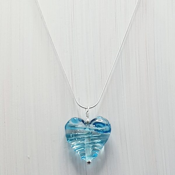 Light Blue - Stringer Heart Pendant