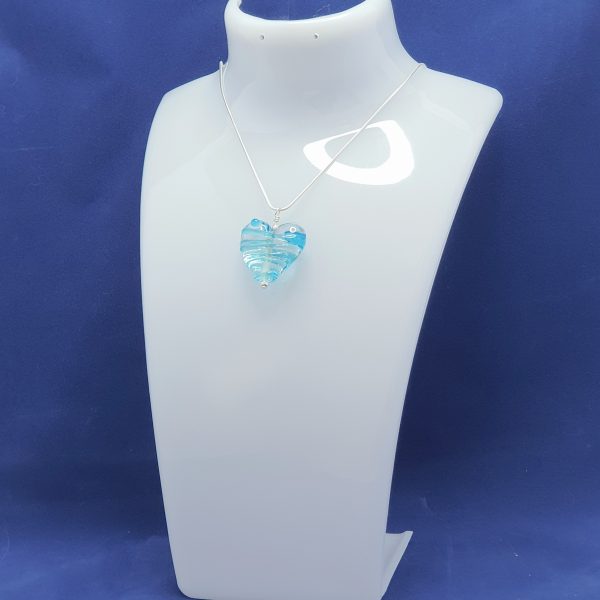 Light Blue - Stringer Heart Pendant - Image 3